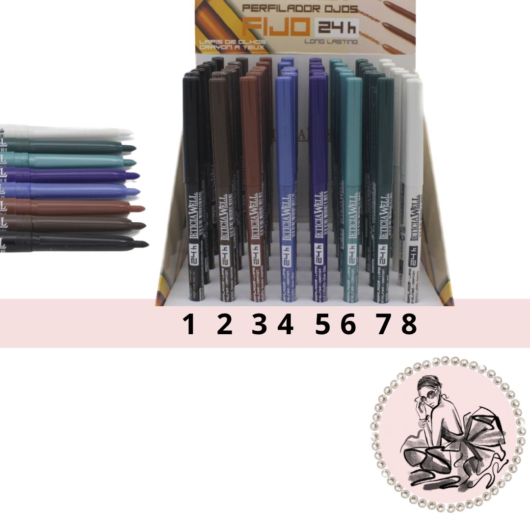 LAPIZ OJOS AUTOMATICO FIJO 8 COLORES