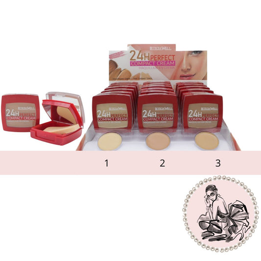 MAQUILLAJE COMPACTO EN CREMA C/ESPEJO Y ESPONJA 3 TONOS